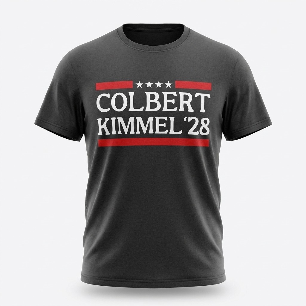 Colbert Kimmel 2028 Election Shirt Funny Sarcastic Graphic Novelty Unisex
