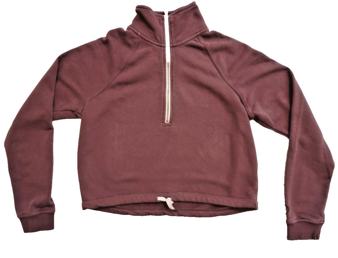 Vuori Sweatshirt Women’s Medium Red Brick Half Zip Cotton Pullover