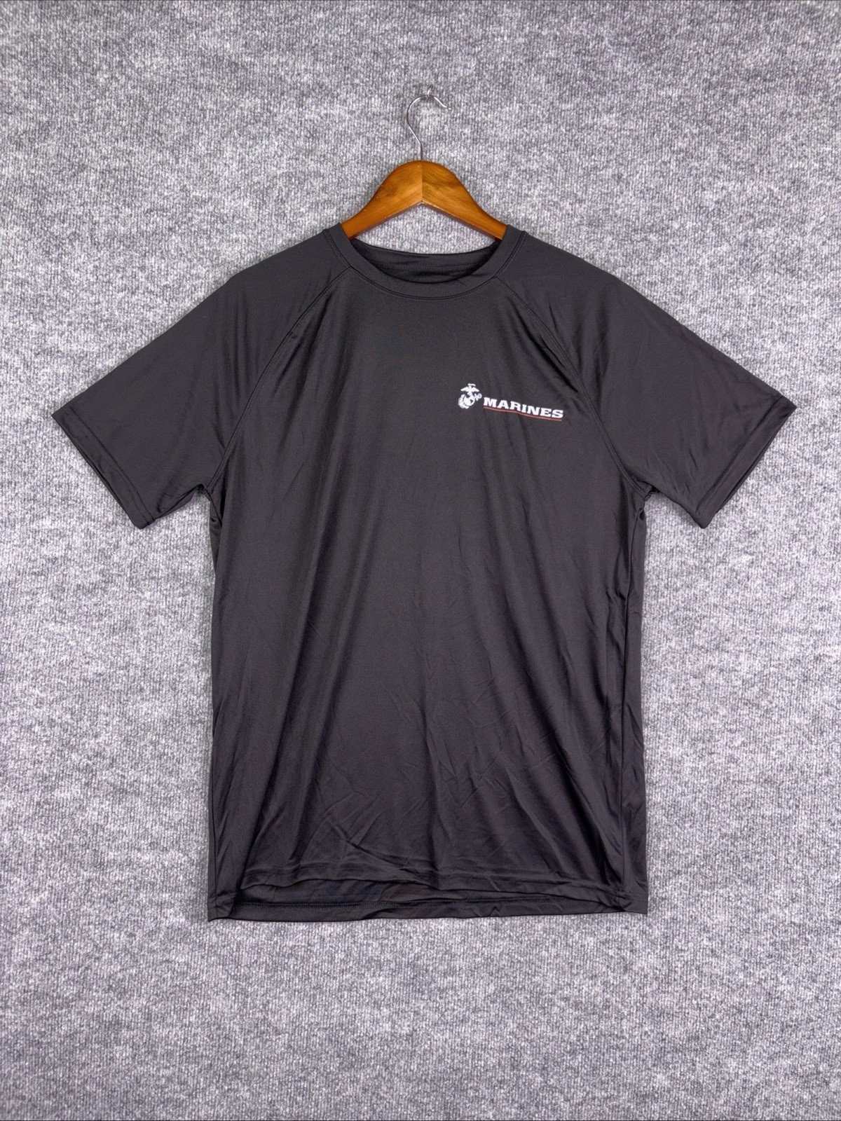 USMC Marines T-Shirt Mens M Black Moisture Wicking Performance Athletic Mesh EGA