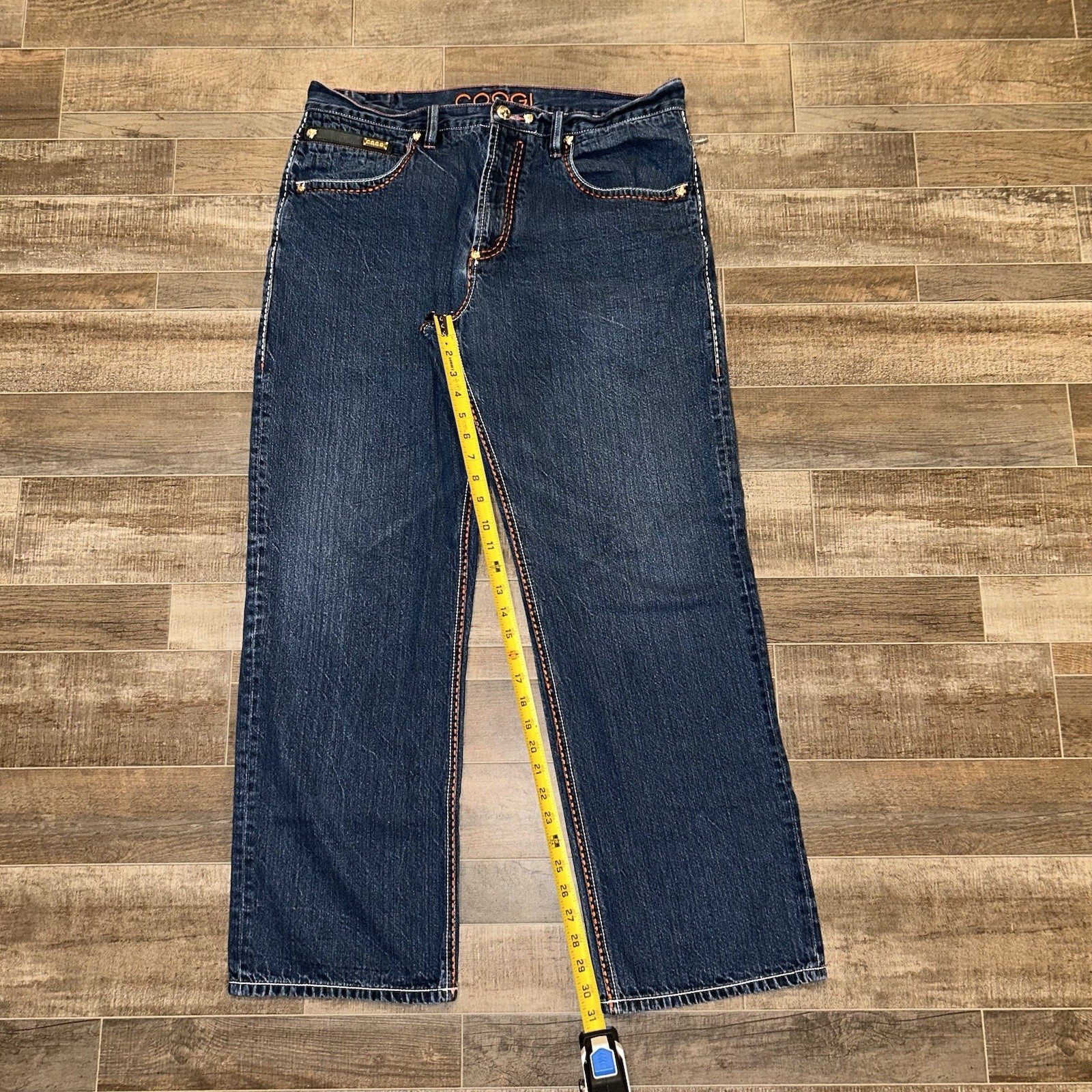 Coogi Jeans Men’s Size 38×31 Blue Embroidered Vintage Y2K Hip Hop