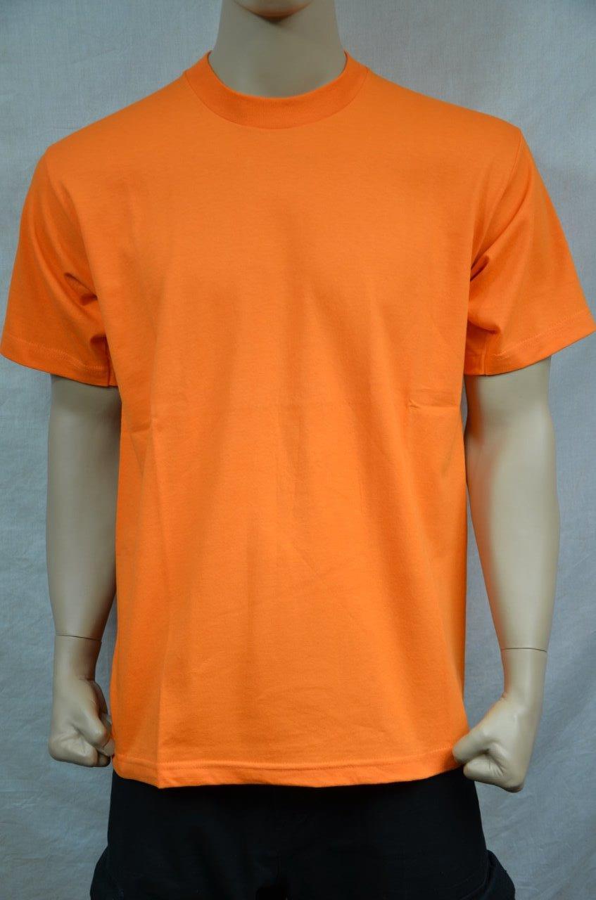 3 NEW PRO5 SUPER HEAVY WEIGHT T-SHIRT ORANGE TEE PLAIN BLANK COTTON S-7XL