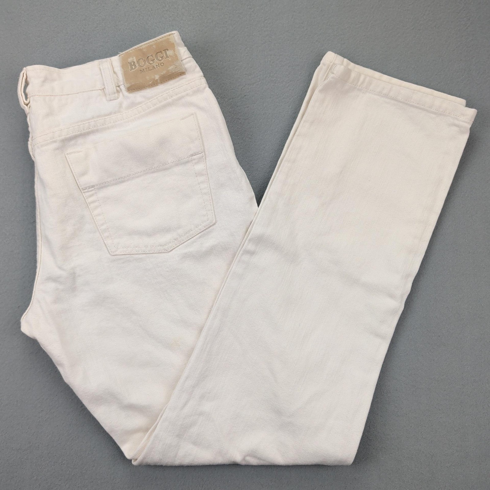 Boggi Milano Jeans Mens 36 White Denim Straight Leg 5-Pocket Zip Fly Casual