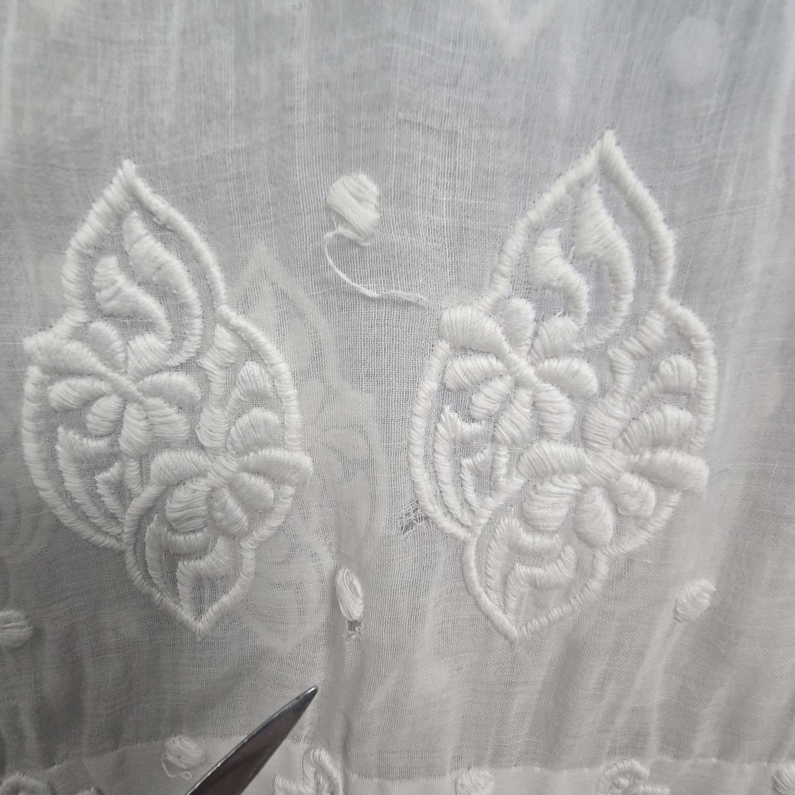 Antique 1900s 10s 20s Embroidered Cotton Lace Lawn Tea Under Dress XXS/XS READ