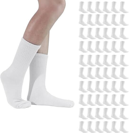12 Pairs Men’s Solid Sports Cotton Crew Socks Athletic Work Size 9-11 10-13