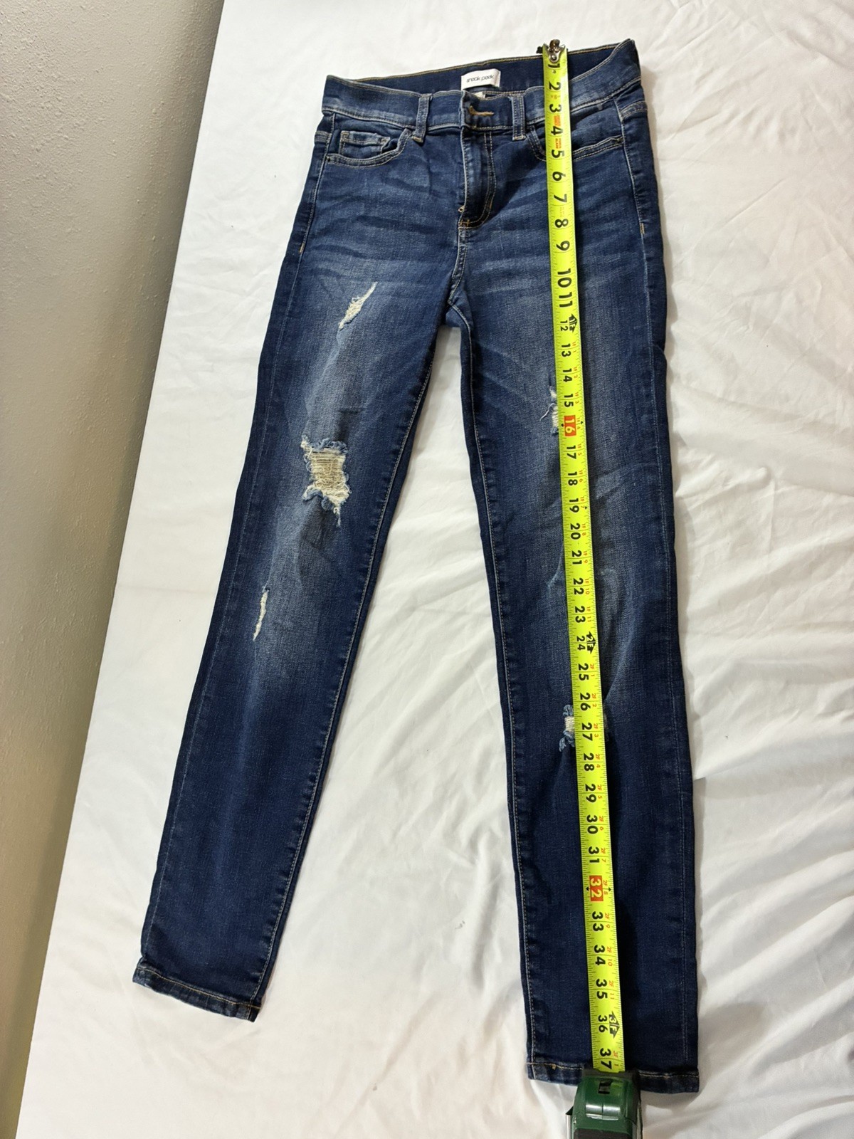 Sneak Peek Womens Size 1/25W Skinny High Rise Distressed Stretch Denim Jeans