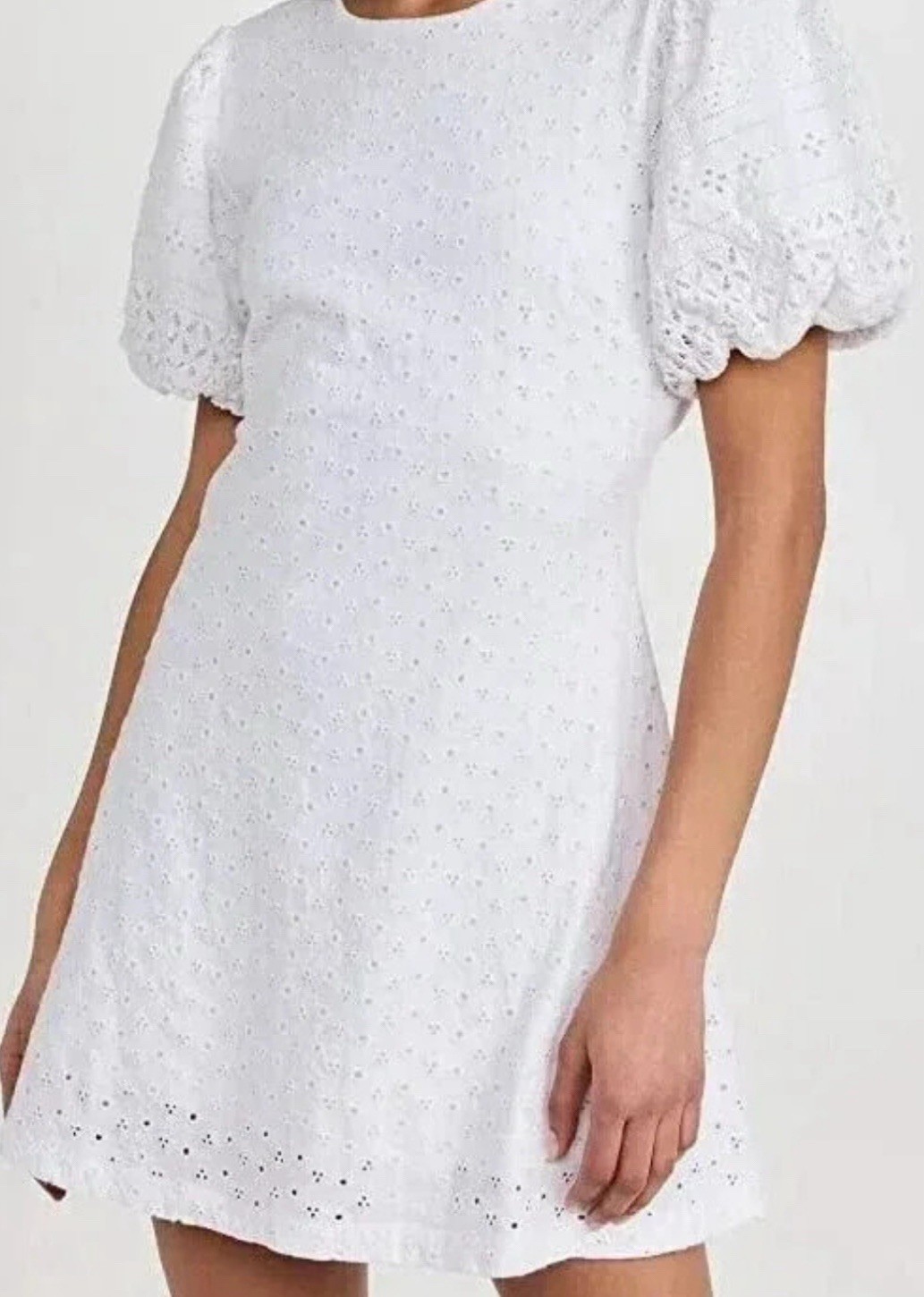 Free People White Eyelet Mini Dress Size XS