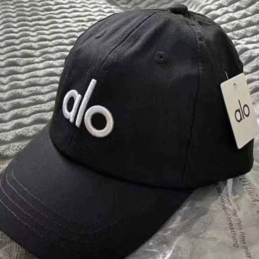 Аӏо Yoga Black Adjustable Cap White Logo Embroidered NWT