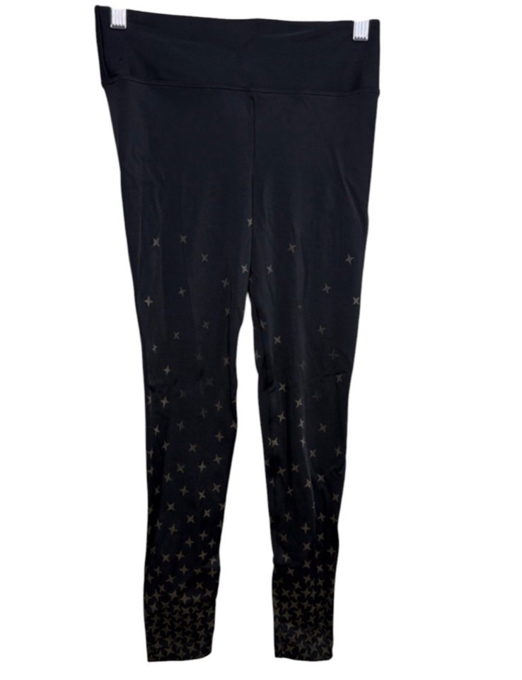 Koral Black Gold Star Leggings Women Size S BLEMISH