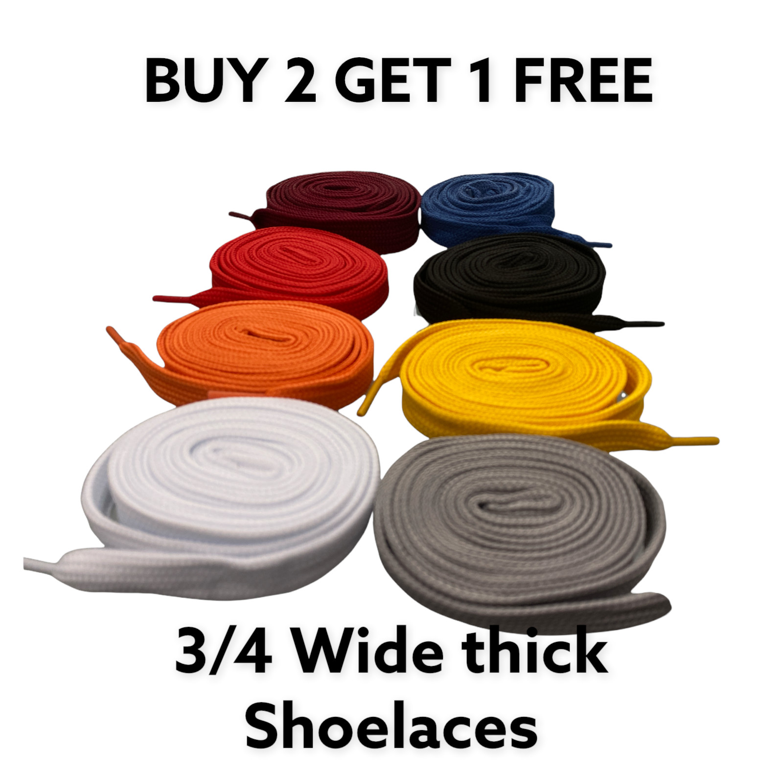 Strings 3/4″ Extra Wide Thick Fat For Sneakers, Boots, & Shoes 45″ TUBULAR Laces