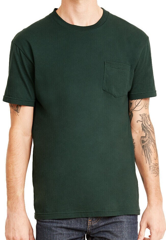 Mens T Shirts Next Level #3605 Pocket Tees NEW 100% Cotton Good Fit .
